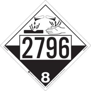 UN 2796, Hazard Class 8 - Corrosives, Permanent Self-Stick Vinyl - ICC Canada