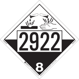 UN 2922, Hazard Class 8 - Corrosives, Permanent Self-Stick Vinyl - ICC Canada