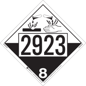 UN 2923, Hazard Class 8 - Corrosives, Permanent Self-Stick Vinyl - ICC Canada
