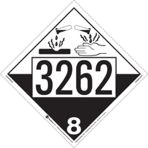 UN 3262, Hazard Class 8 - Corrosives, Permanent Self-Stick Vinyl - ICC Canada