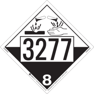 UN 3277, Hazard Class 8 - Corrosives, Permanent Self-Stick Vinyl - ICC Canada
