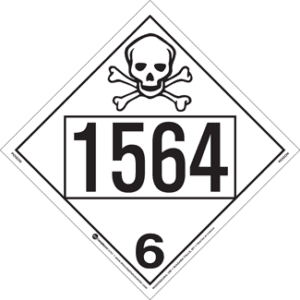 UN 1564, Hazard Class 6 - Toxic, Permanent Self-Stick Vinyl - ICC Canada