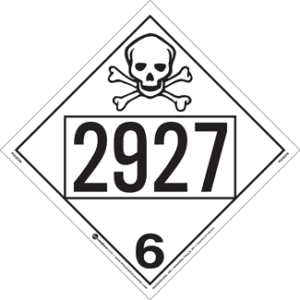 UN 2927, Hazard Class 6 - Toxic, Permanent Self-Stick Vinyl - ICC Canada