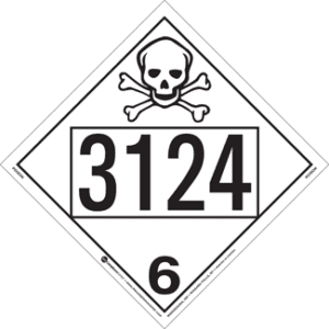 UN 3124, Hazard Class 6 - Toxic, Permanent Self-Stick Vinyl - ICC Canada