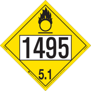 UN 1495, Hazard Class 5 - Oxidizer, Permanent Self-Stick Vinyl - ICC Canada