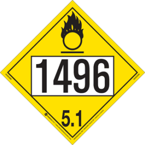 UN 1496, Hazard Class 5 - Oxidizer, Permanent Self-Stick Vinyl - ICC Canada