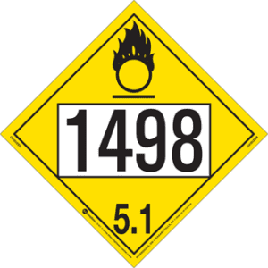 UN 1498, Hazard Class 5 - Oxidizer, Permanent Self-Stick Vinyl - ICC Canada