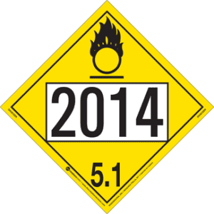 UN 2014, Hazard Class 5 - Oxidizer, Permanent Self-Stick Vinyl - ICC Canada