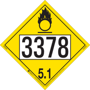 UN 3378, Hazard Class 5 - Oxidizer, Permanent Self-Stick Vinyl - ICC Canada