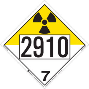 UN 2910, Hazard Class 7 - Radioactive Materials, Permanent Self-Stick Vinyl - ICC Canada