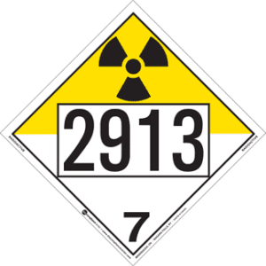 UN 2913, Hazard Class 7 - Radioactive Materials, Permanent Self-Stick Vinyl - ICC Canada