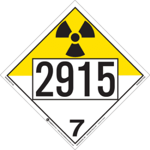 UN 2915, Hazard Class 7 - Radioactive Materials, Permanent Self-Stick Vinyl - ICC Canada