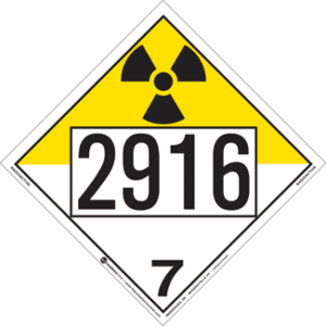 UN 2916, Hazard Class 7 - Radioactive Materials, Permanent Self-Stick Vinyl - ICC Canada