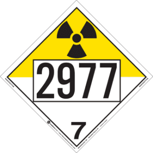 UN 2977, Hazard Class 7 - Radioactive Materials, Permanent Self-Stick Vinyl - ICC Canada