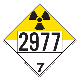 UN 2977, Hazard Class 7 - Radioactive Materials, Permanent Self-Stick Vinyl - ICC Canada