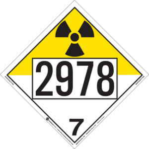 UN 2978, Hazard Class 7 - Radioactive Materials, Permanent Self-Stick Vinyl - ICC Canada
