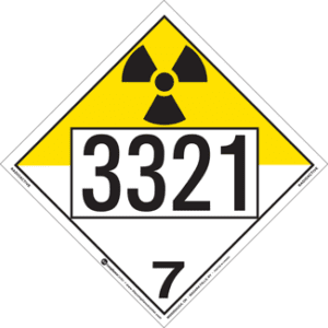 UN 3321, Hazard Class 7 - Radioactive Materials, Permanent Self-Stick Vinyl - ICC Canada