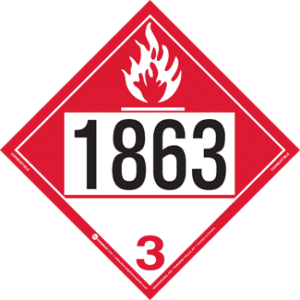UN 1863, Hazard Class 3 - Combustible Liquid, Permanent Self-Stick Vinyl - ICC Canada