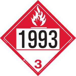 UN 1993, Hazard Class 3 - Combustible Liquid, Permanent Self-Stick Vinyl - ICC Canada
