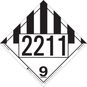 UN 2211, Hazard Class 9 - Miscellaneous Dangerous Goods, Permanent Self-Stick Vinyl - ICC Canada