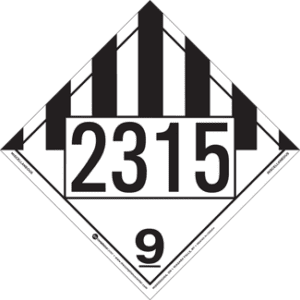 UN 2315, Hazard Class 9 - Miscellaneous Dangerous Goods, Permanent Self-Stick Vinyl - ICC Canada