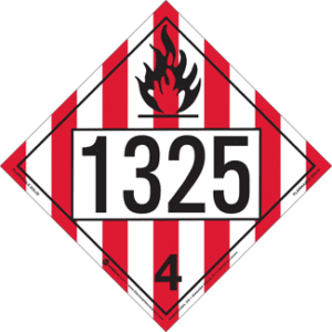 UN 1325, Hazard Class 4 - Flammable Solid, Permanent Self-Stick Vinyl - ICC Canada