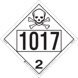 UN 1017, Hazard Class 2 - Toxic Gas, Permanent Self-Stick Vinyl - ICC Canada