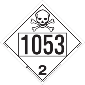 UN 1053, Hazard Class 2 - Toxic Gas, Permanent Self-Stick Vinyl - ICC Canada