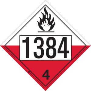 UN 1384, Hazard Class 4 - Substances Liable to Spontaneous Combustion, Permanent Self-Stick Vinyl - ICC Canada