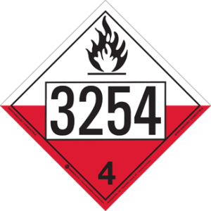 UN 3254, Hazard Class 4 - Substances Liable to Spontaneous Combustion, Permanent Self-Stick Vinyl - ICC Canada