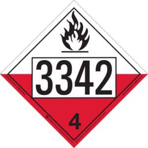 UN 3342, Hazard Class 4 - Substances Liable to Spontaneous Combustion, Permanent Self-Stick Vinyl - ICC Canada