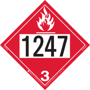UN 1247, Hazard Class 3 - Flammable Liquid, Rigid Vinyl - ICC Canada