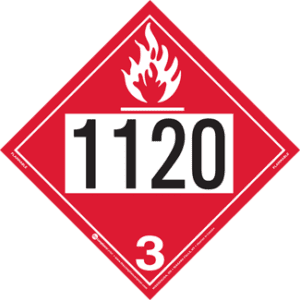 UN 1120, Hazard Class 3 - Flammable Liquid, Tagboard - ICC Canada