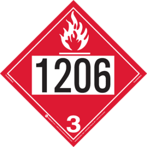 UN 1206, Hazard Class 3 - Flammable Liquid, Tagboard - ICC Canada