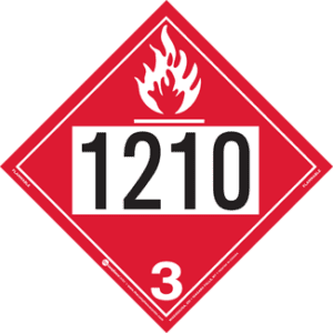 UN 1210, Hazard Class 3 - Flammable Liquid, Tagboard - ICC Canada