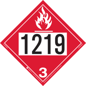 UN 1219, Hazard Class 3 - Flammable Liquid, Tagboard - ICC Canada