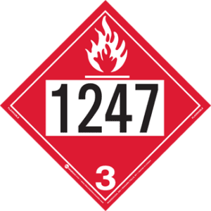 UN 1247, Hazard Class 3 - Flammable Liquid, Tagboard - ICC Canada