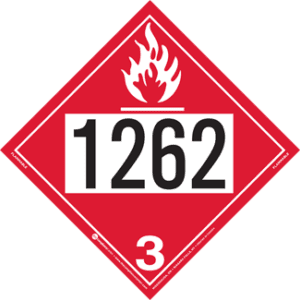 UN 1262, Hazard Class 3 - Flammable Liquid, Tagboard - ICC Canada