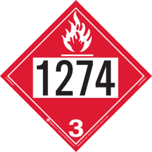 UN 1274, Hazard Class 3 - Flammable Liquid, Tagboard - ICC Canada