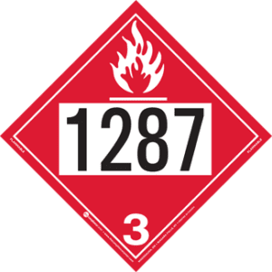 UN 1287, Hazard Class 3 - Flammable Liquid, Tagboard - ICC Canada