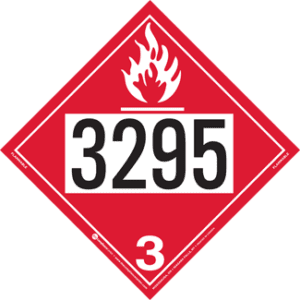UN 3295 Placard, Hazard Class 3 - Flammable Liquid, Tagboard - ICC Canada