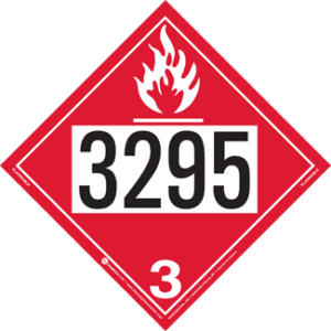 UN 3295 Placard, Hazard Class 3 - Flammable Liquid, Tagboard - ICC Canada