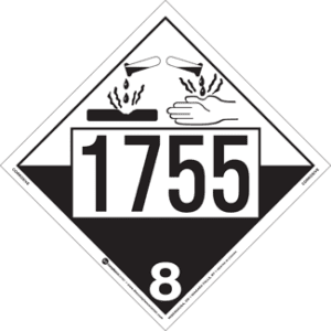 UN 1755, Hazard Class 8 - Corrosives, Tagboard - ICC Canada