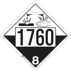 UN 1760, Hazard Class 8 - Corrosives, Tagboard - ICC Canada