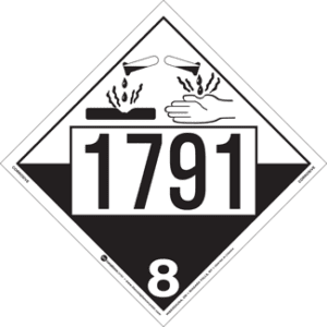 UN 1791, Hazard Class 8 - Corrosives, Tagboard - ICC Canada