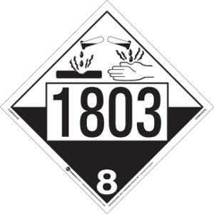 UN 1803, Hazard Class 8 - Corrosives, Tagboard - ICC Canada
