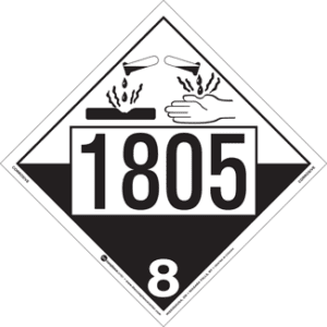 UN 1805, Hazard Class 8 - Corrosives, Tagboard - ICC Canada