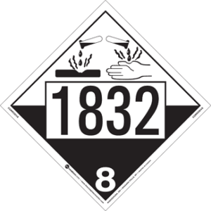 UN 1832, Hazard Class 8 - Corrosives, Tagboard - ICC Canada