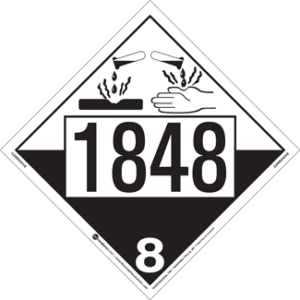 UN 1848, Hazard Class 8 - Corrosives, Tagboard - ICC Canada