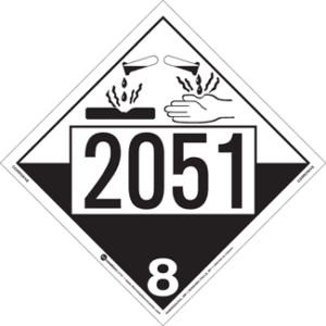 UN 2051, Hazard Class 8 - Corrosives, Tagboard - ICC Canada